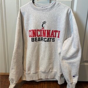 Champion Gray Cincinnati Bearcats Crewneck Sweater size large
